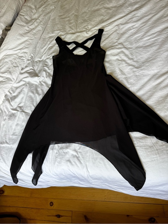 Killstar Dresses & Skirts - Killstar Mesh Asymmetric Hem Dress with Crisscross Straps